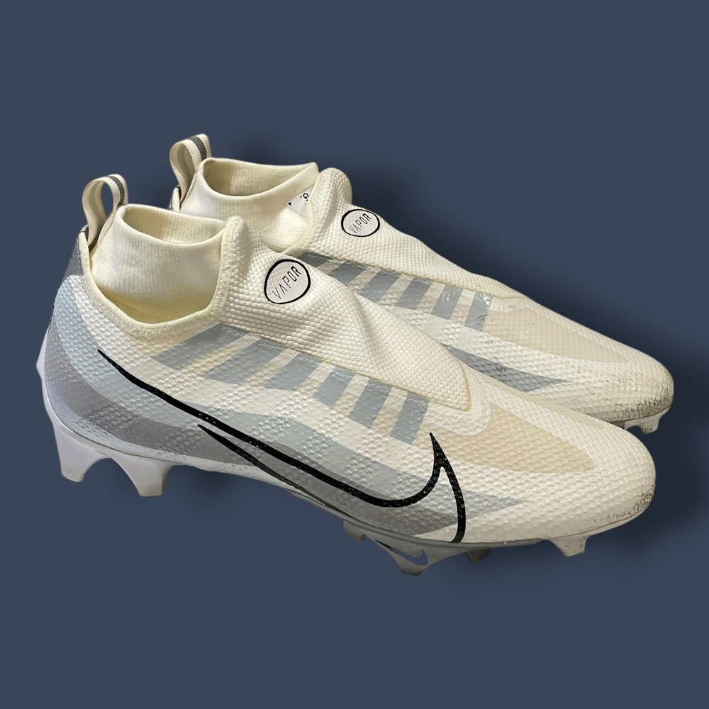 Nike Vapor Edge Pro 360 White Metallic Silver Football Cleats Mens 11 Ghost Lace